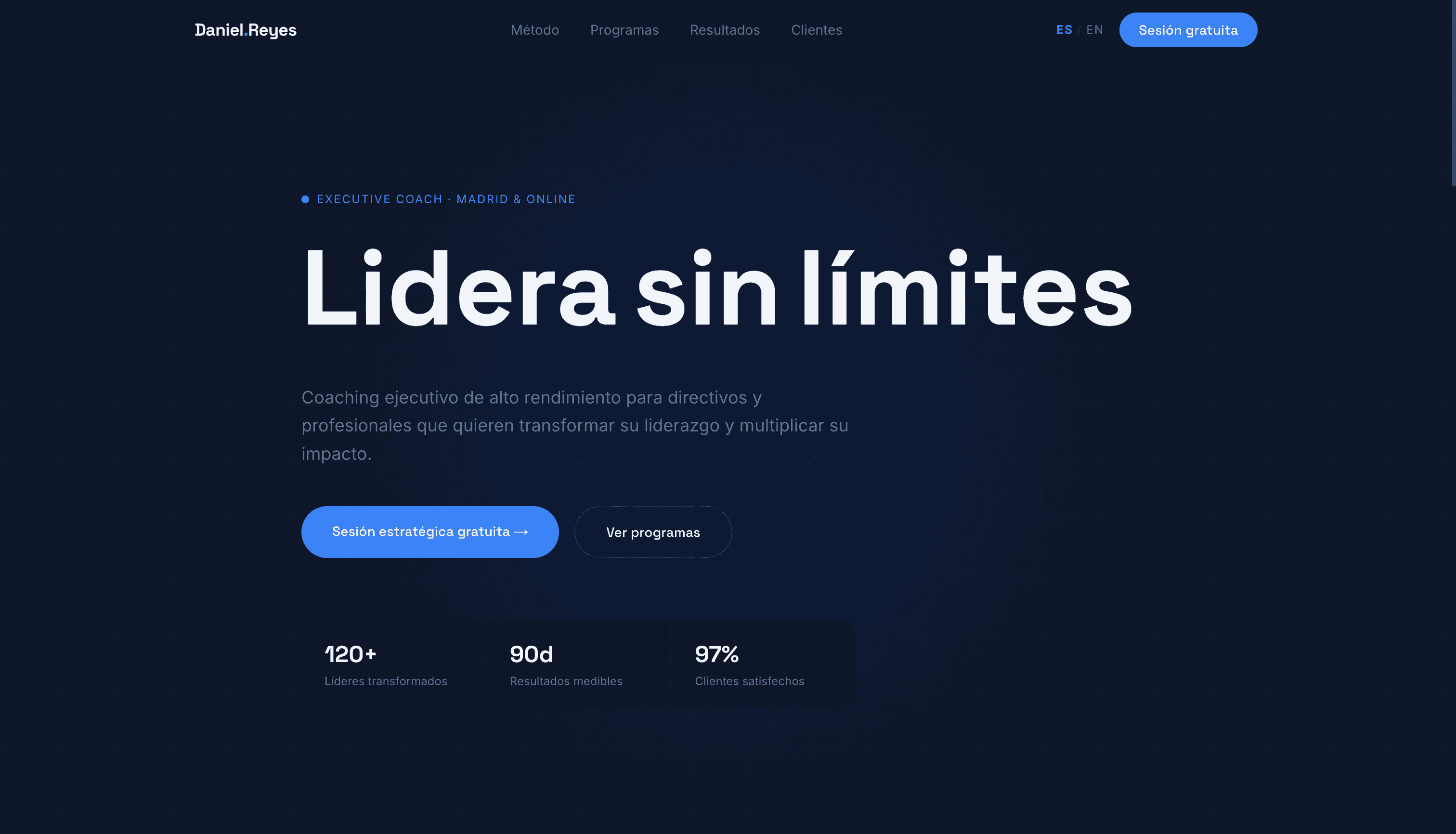 Diseño web premium para Demo Coaching — Executive coaching · caso de estudio LhabiaStudio Madrid