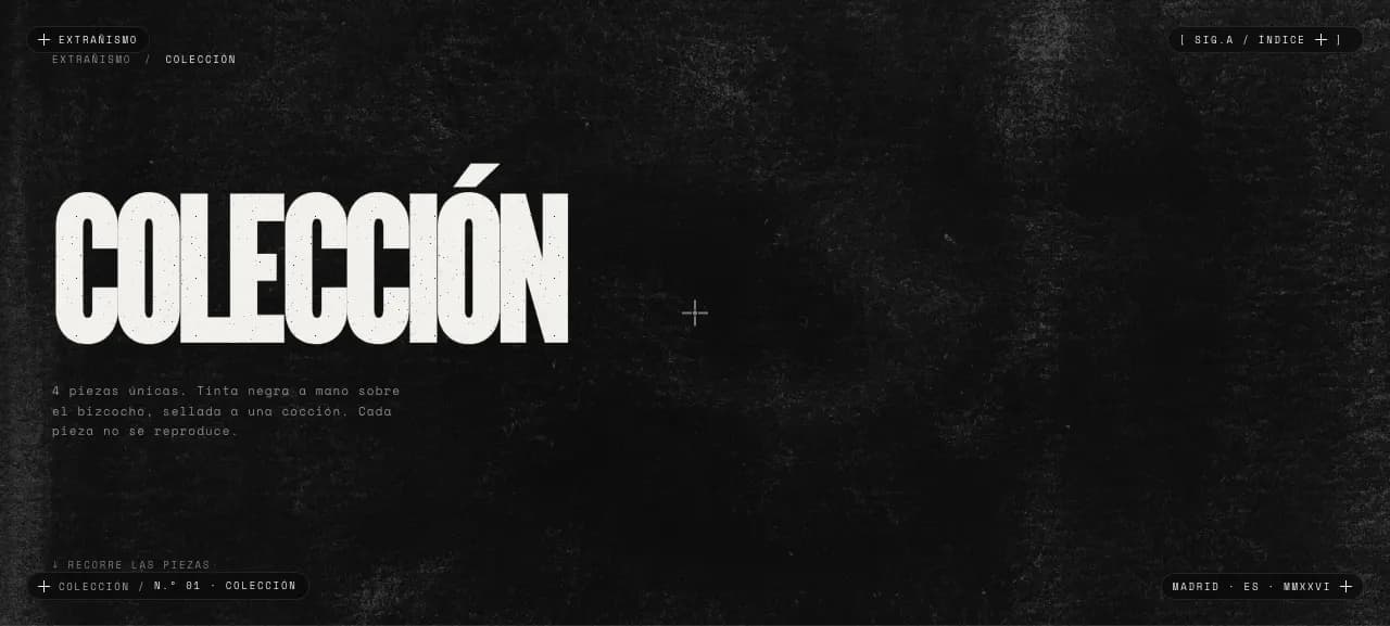 Diseño web para EXTRAÑISMO · Cerámica de autor · Tienda — caso de estudio LhabiaStudio Madrid
