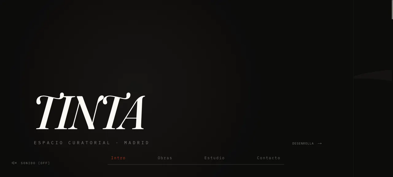 Diseño web para TINTA · Galería de arte · Demo — caso de estudio LhabiaStudio Madrid